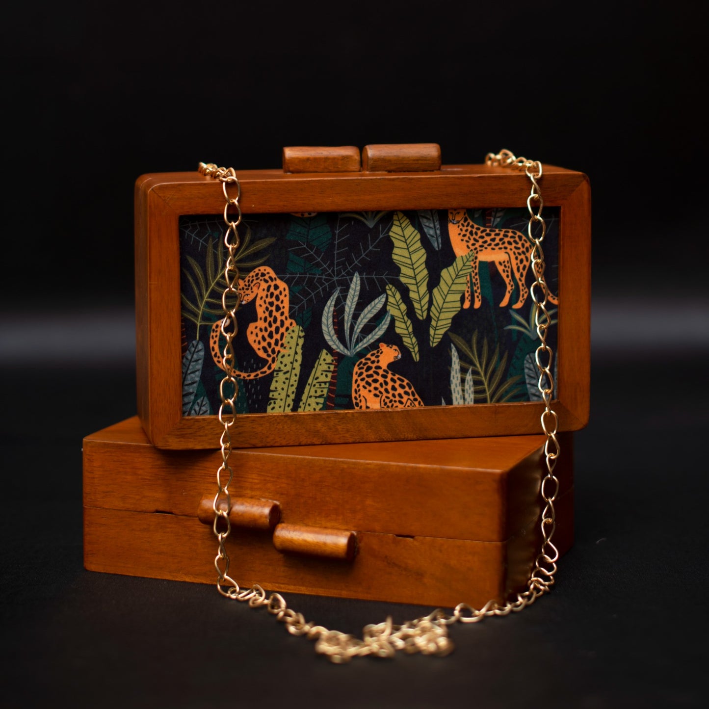 Wooden Printed Clutch