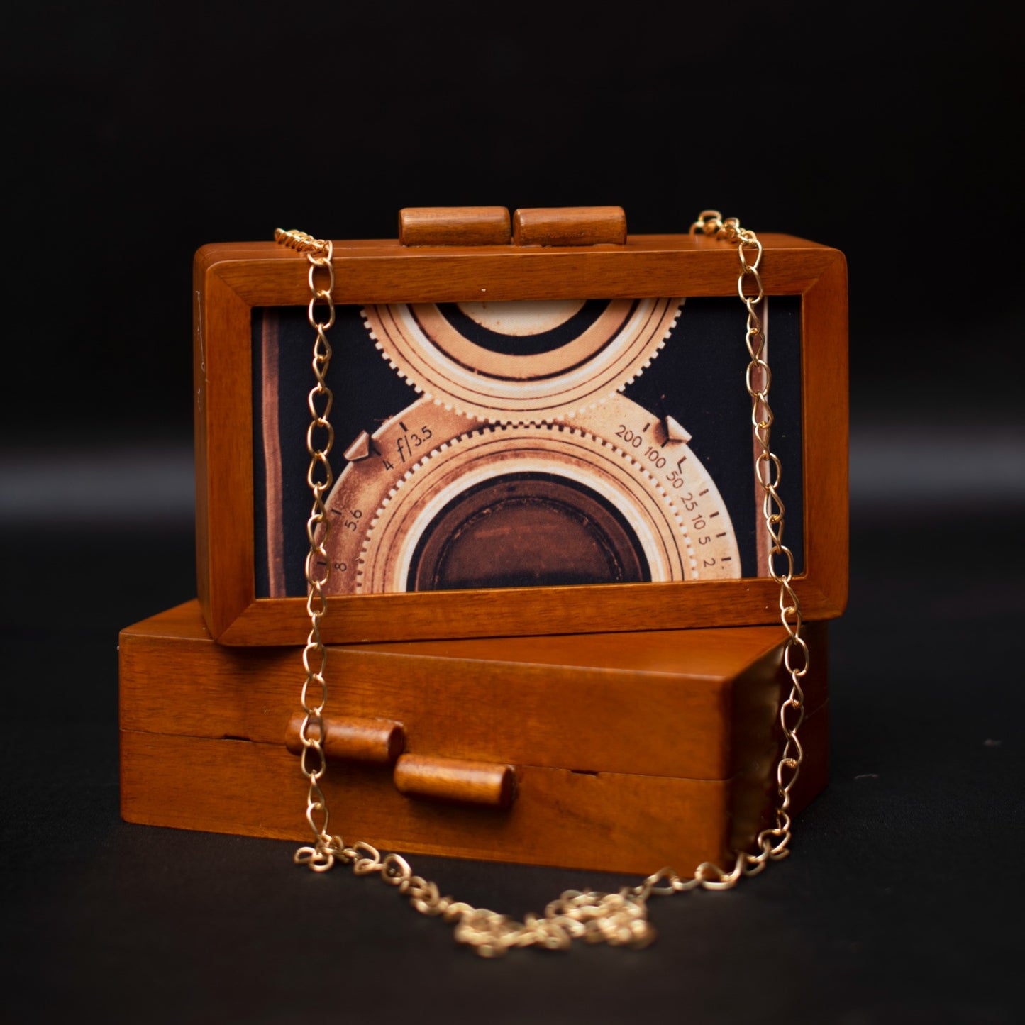 Wooden Printed Clutch