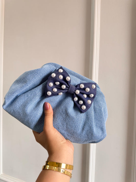 Bow Denim Batua