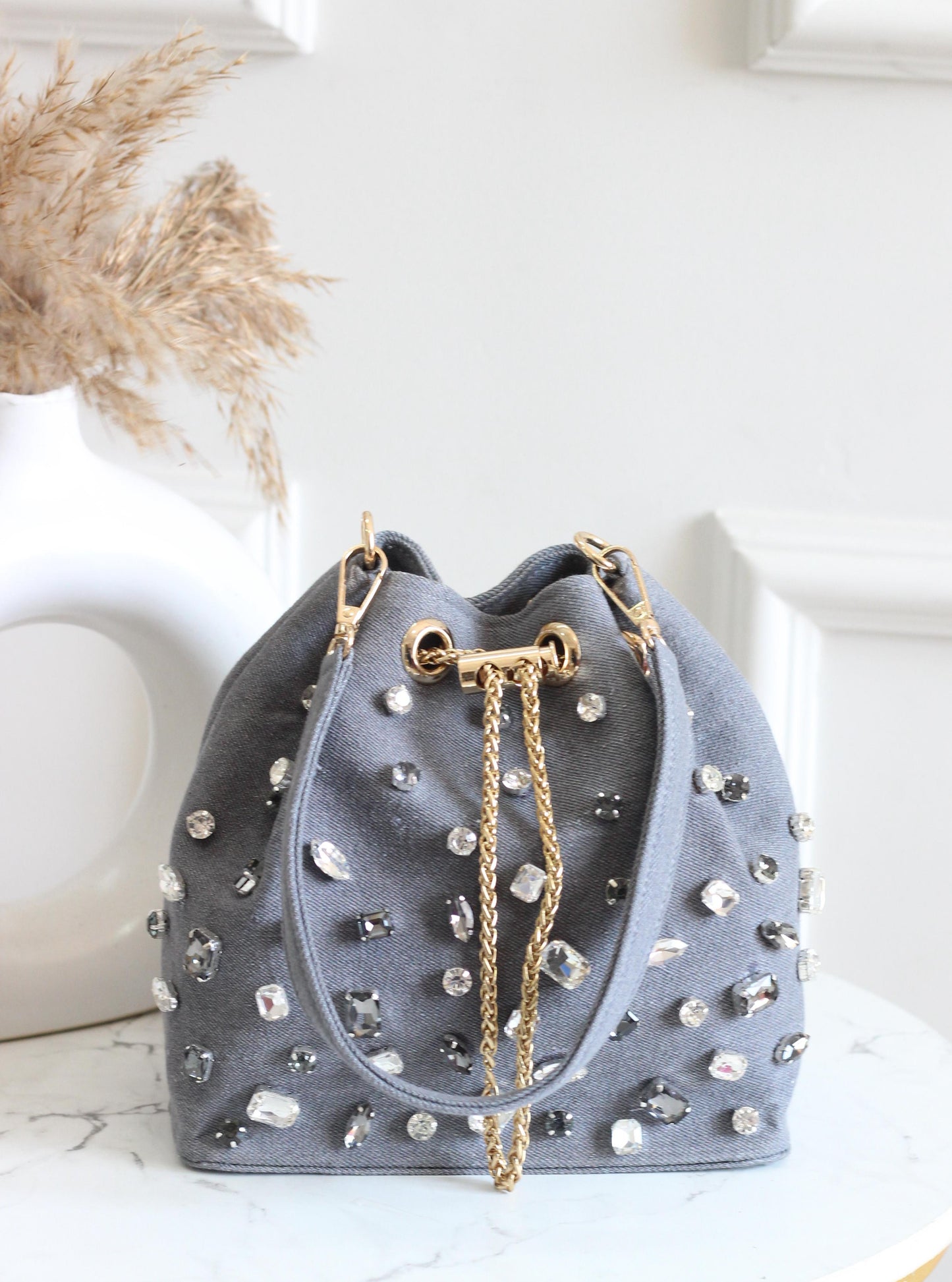 Crystal Bucket Bag