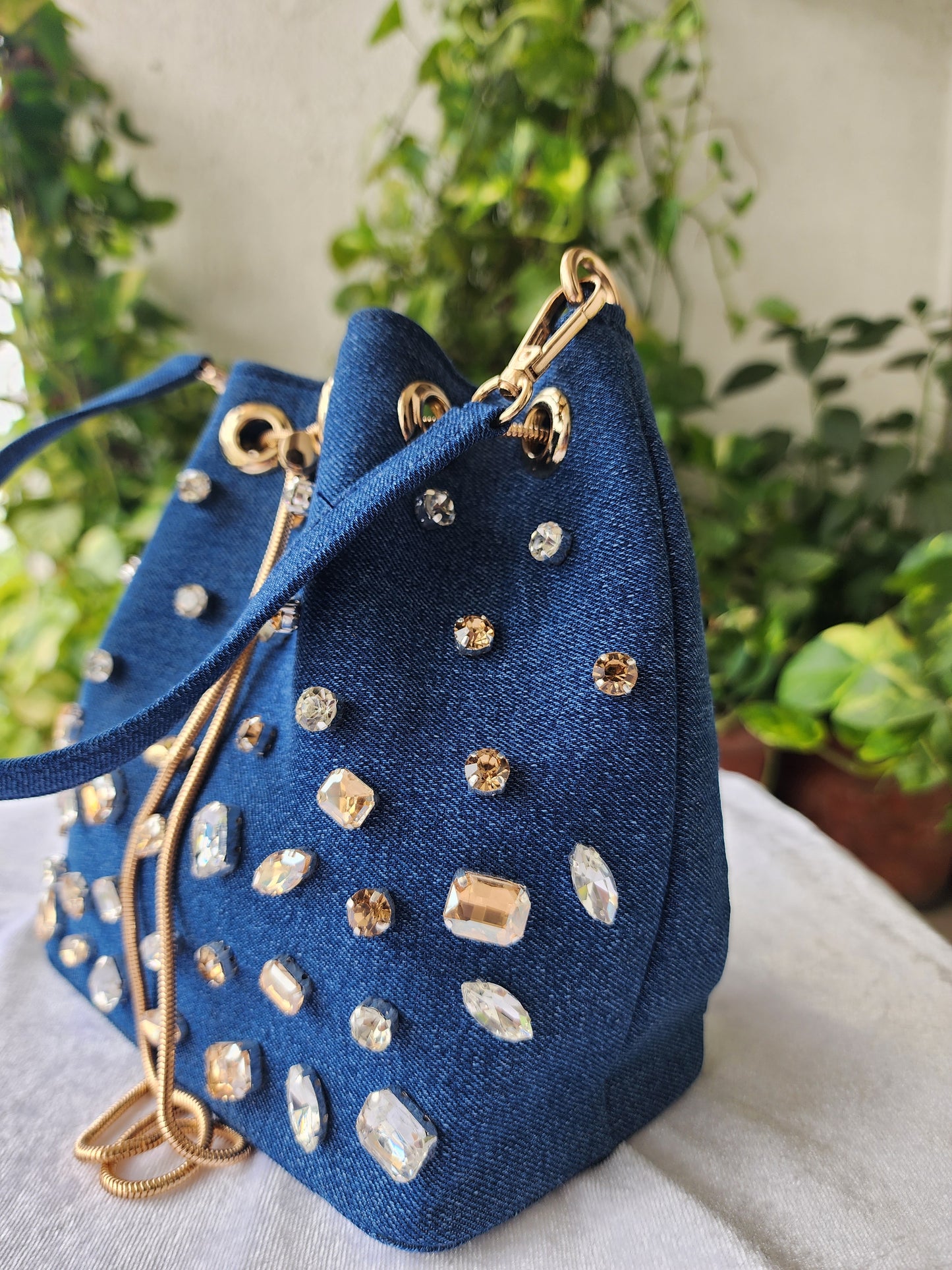 Crystal Bucket Bag