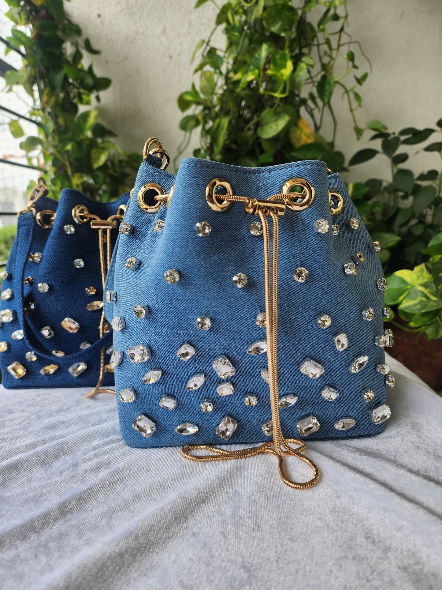 Crystal Bucket Bag
