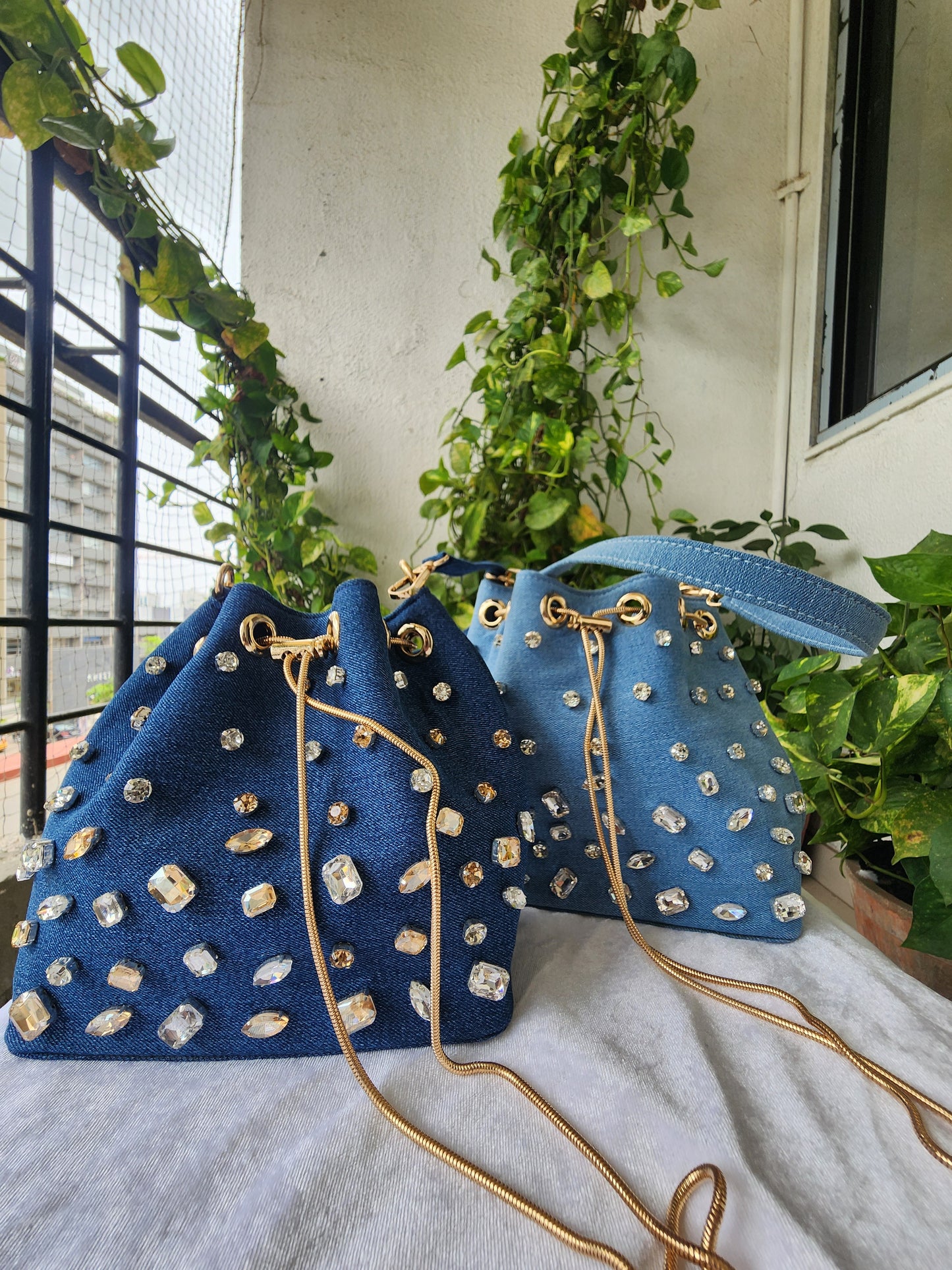 Crystal Bucket Bag