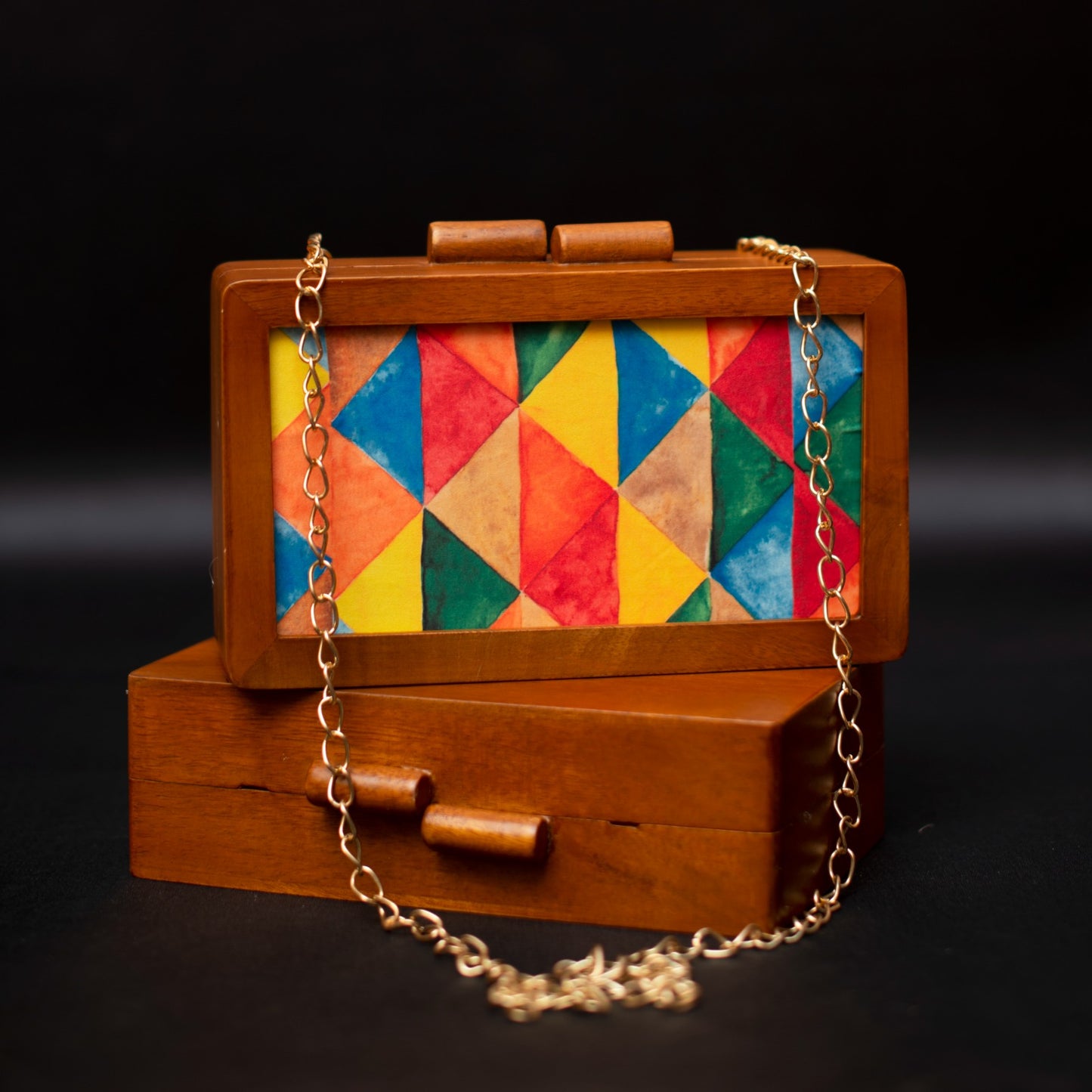 Wooden Printed Clutch