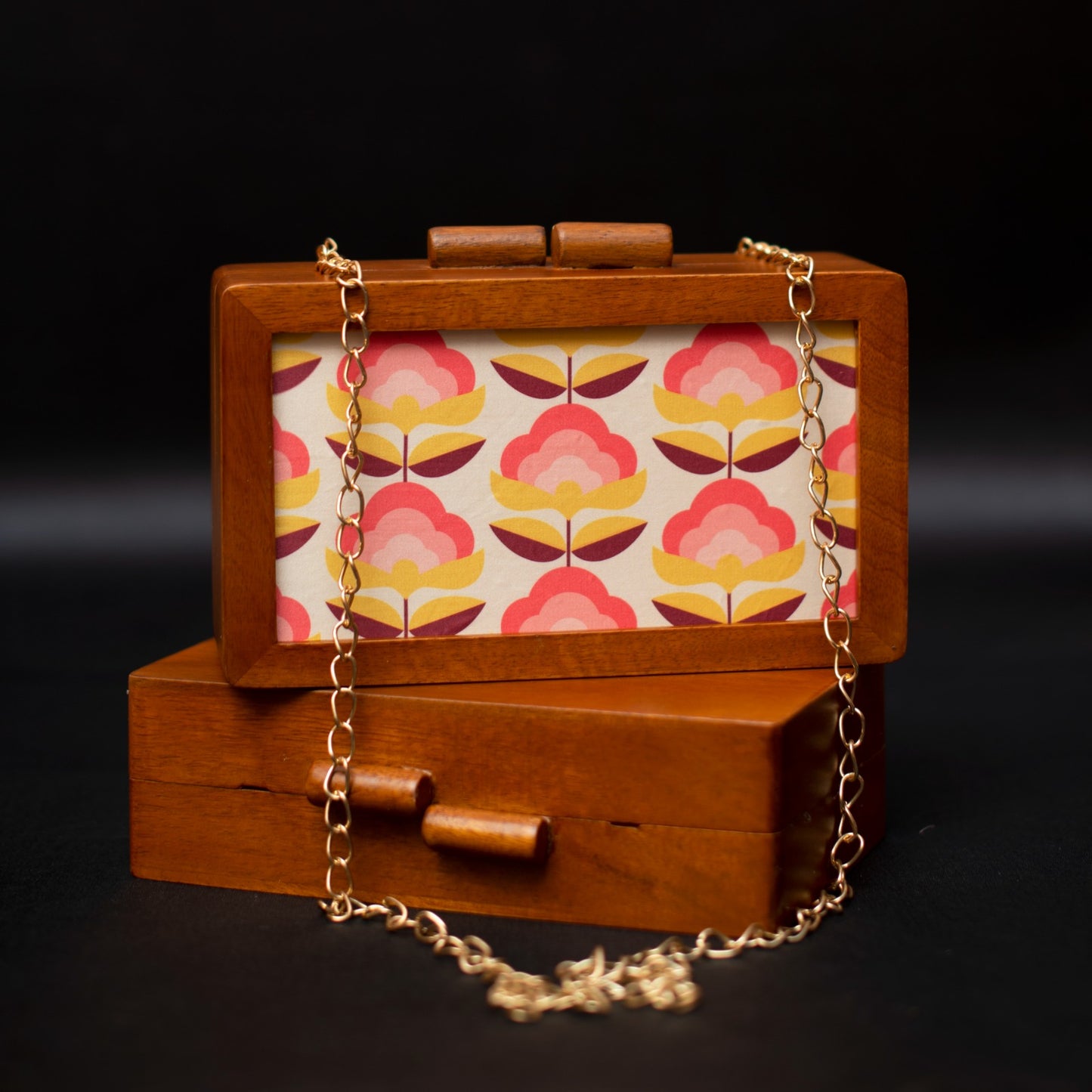 Wooden Printed Clutch