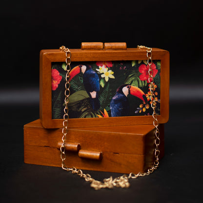 Wooden Printed Clutch