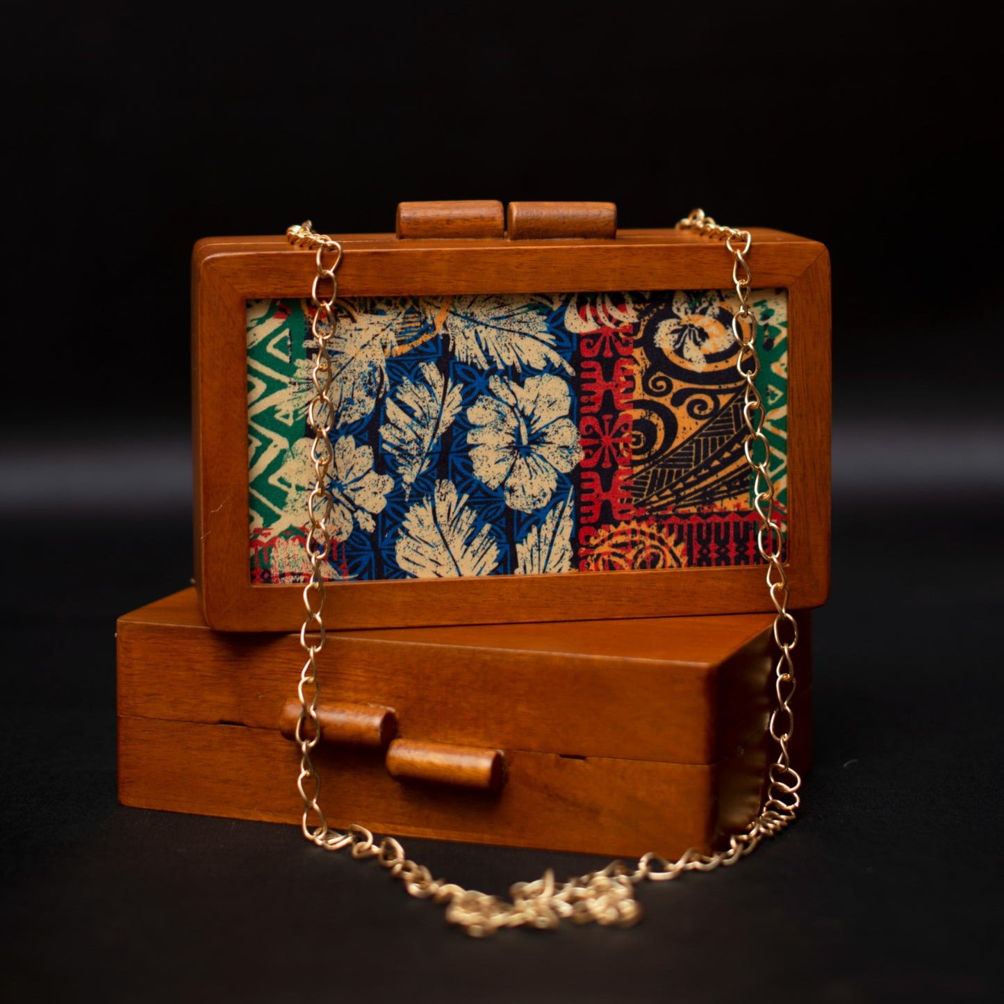 Wooden Printed Clutch