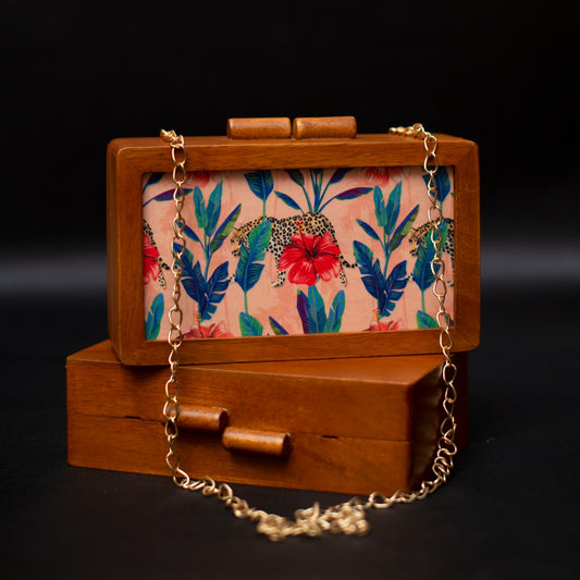 Wooden Printed Clutch