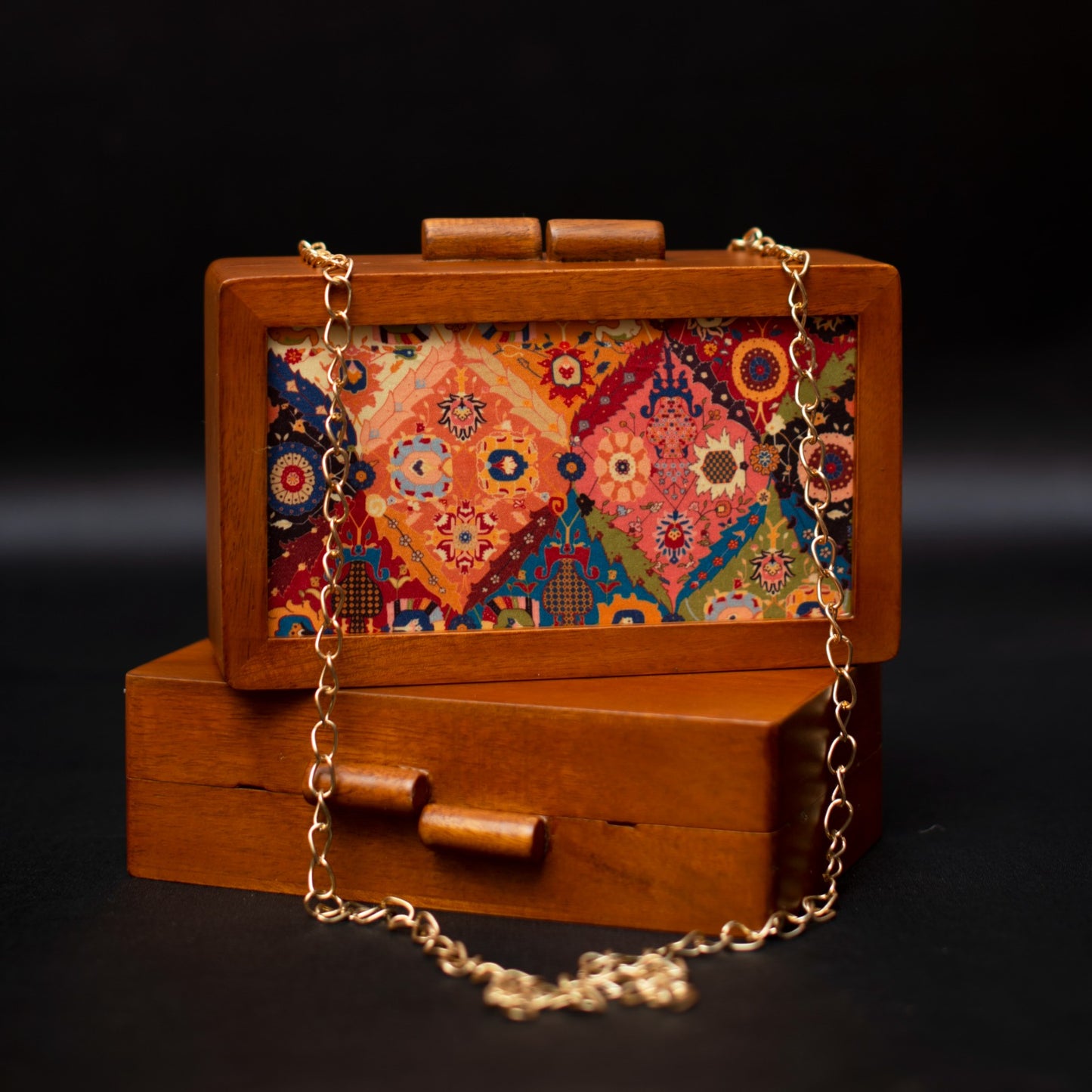 Wooden Printed Clutch