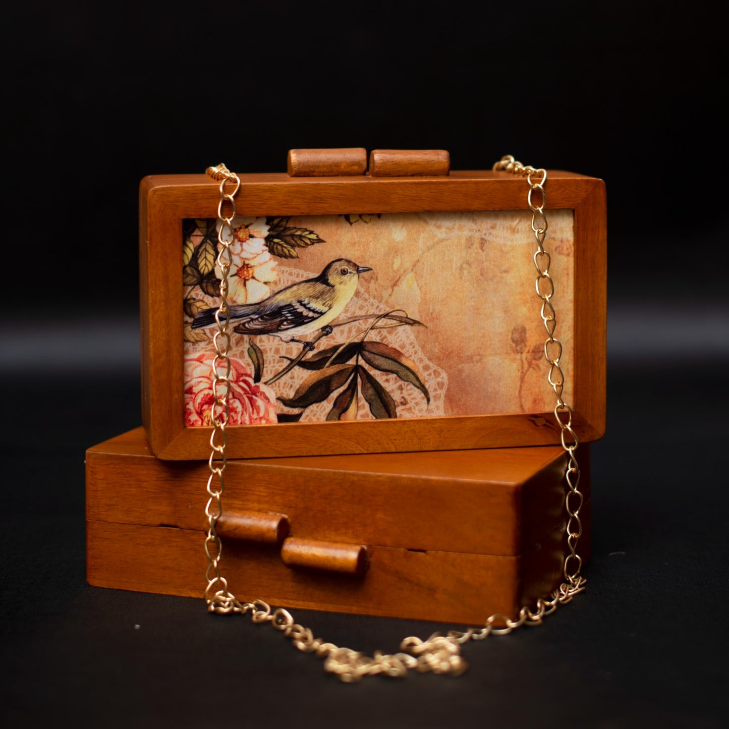 Wooden Printed Clutch