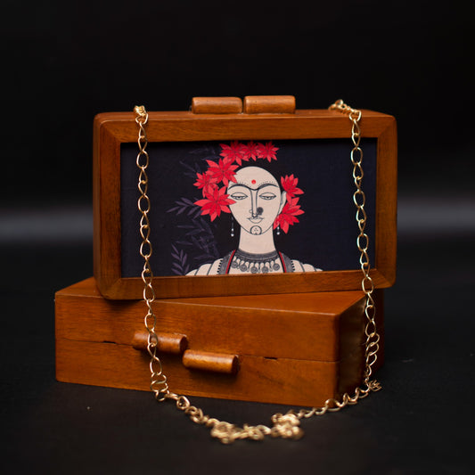 Wooden Printed Clutch