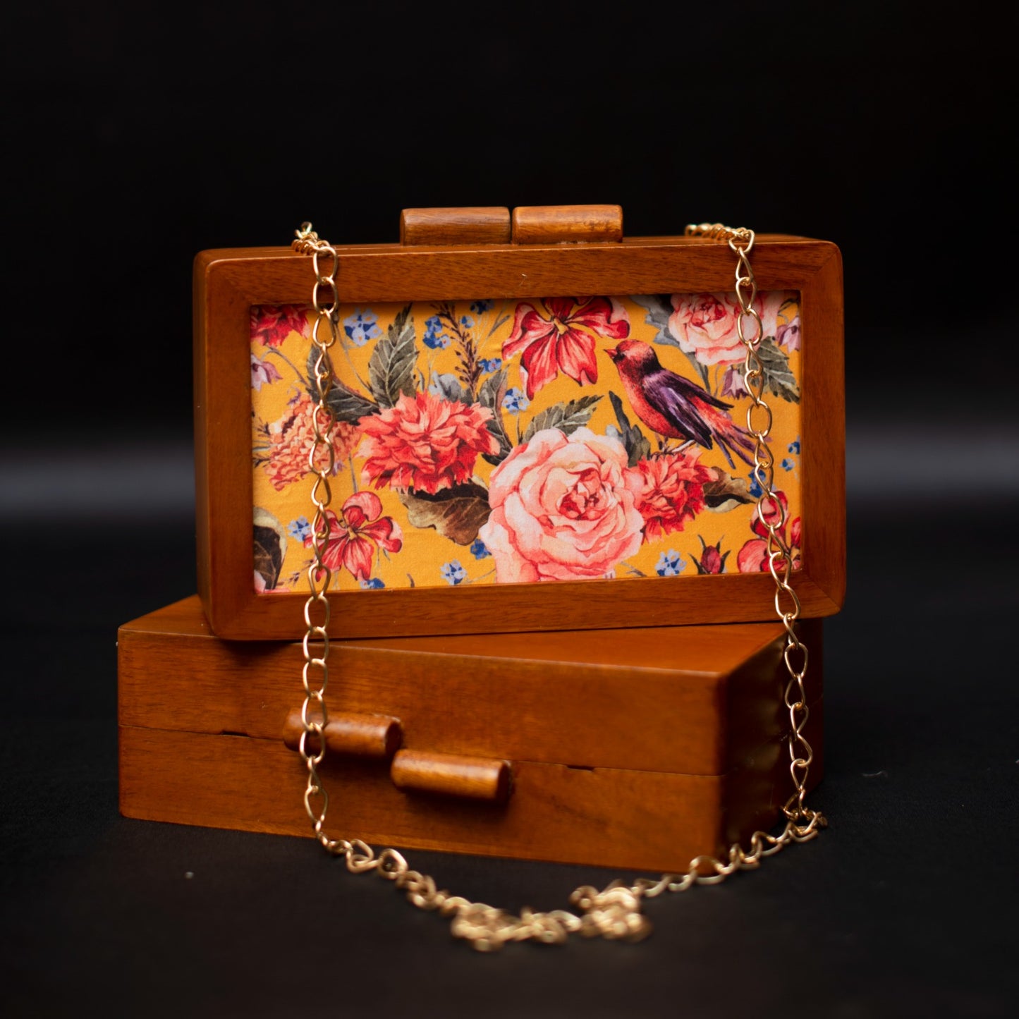 Wooden Printed Clutch
