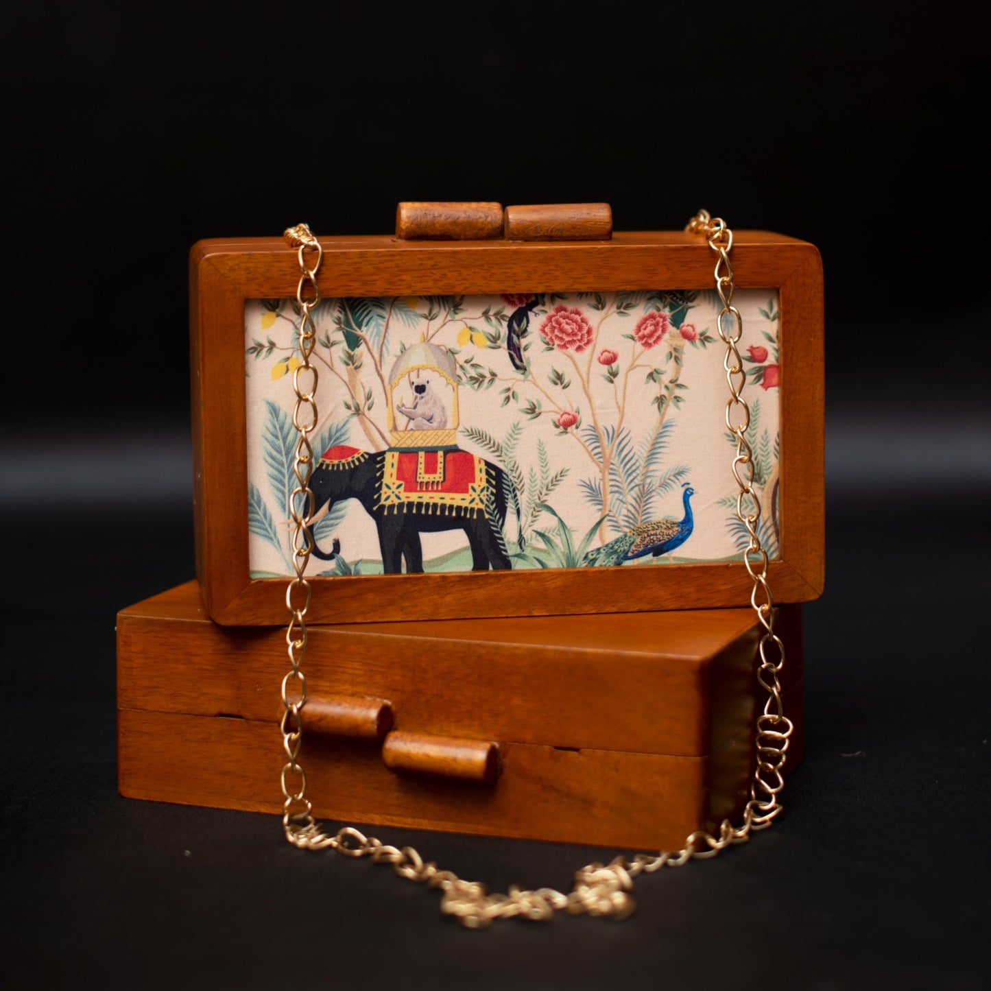 Wooden Printed Clutch