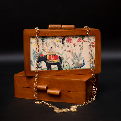 Wooden Printed Clutch
