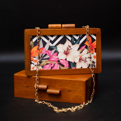 Wooden Printed Clutch