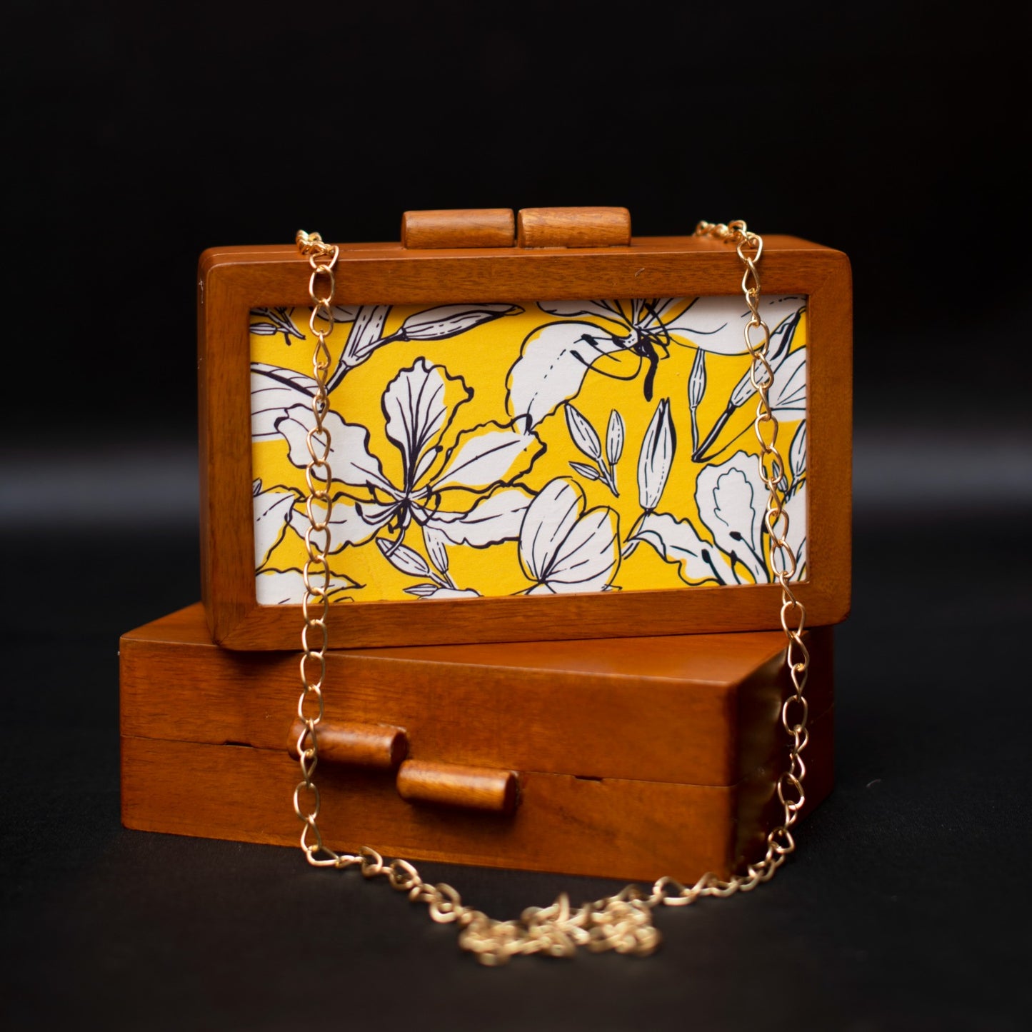 Wooden Printed Clutch