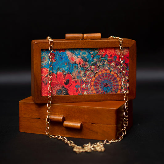 Wooden Printed Clutch