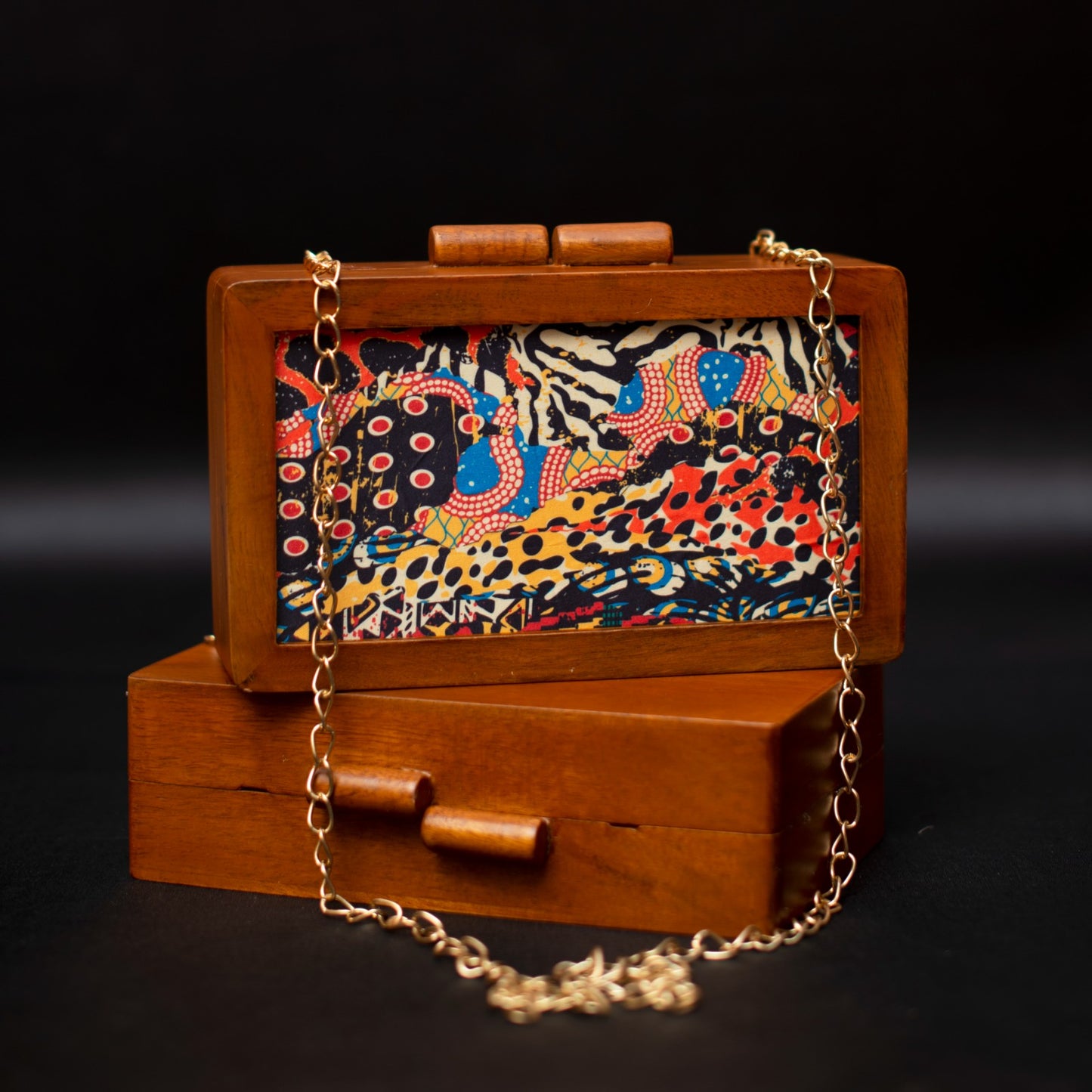 Wooden Printed Clutch