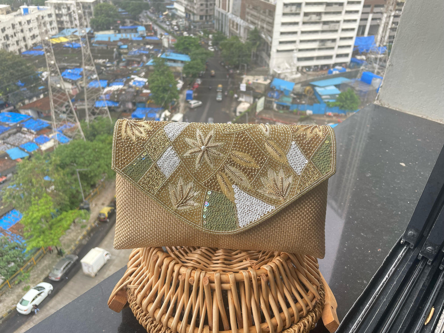 Jute Envelope Clutch