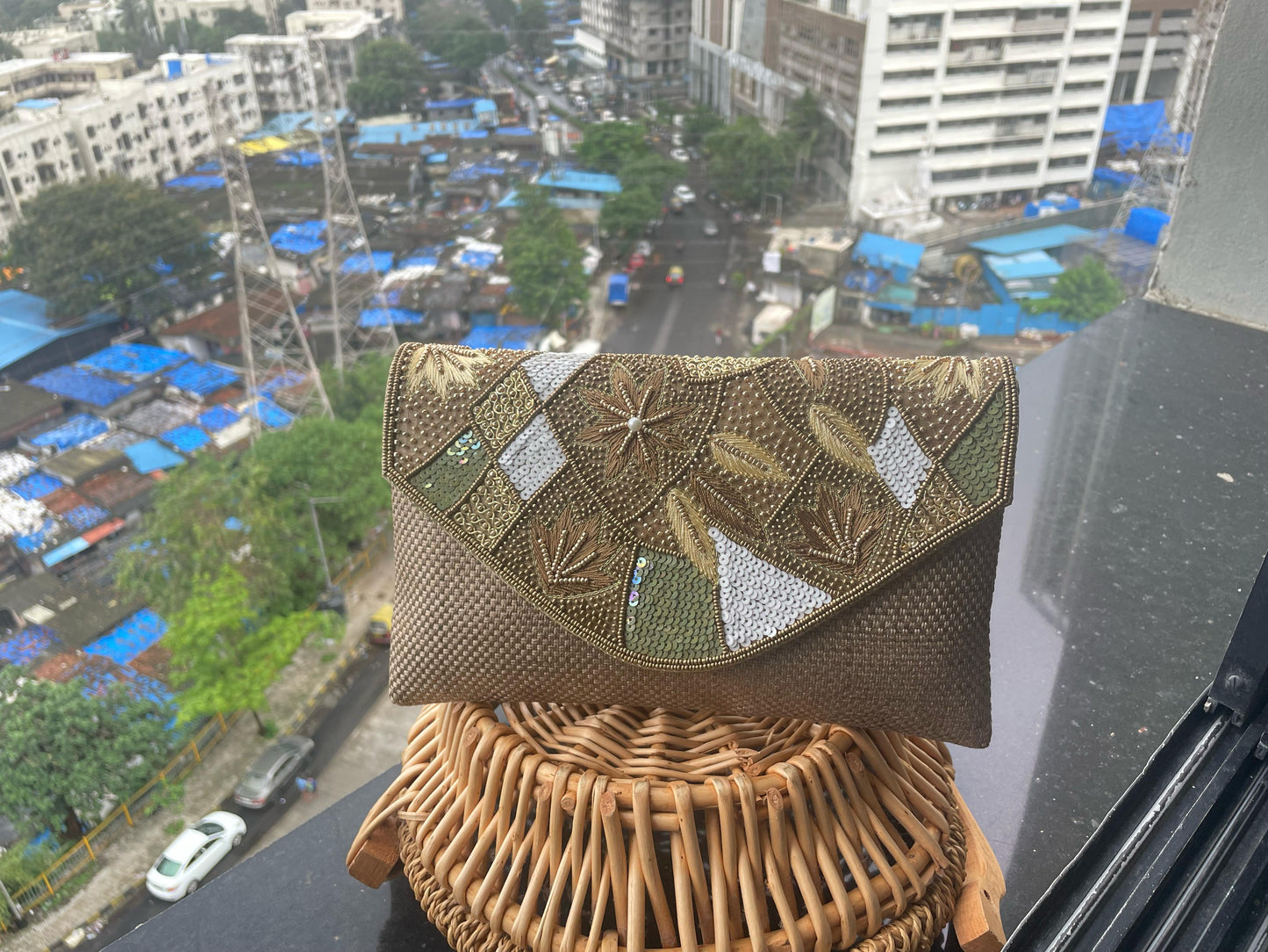 Jute Envelope Clutch
