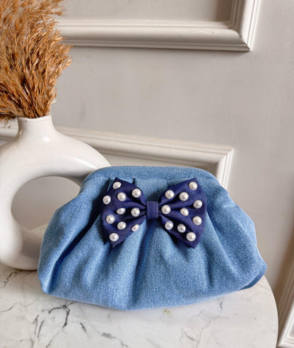 Bow Denim Batua