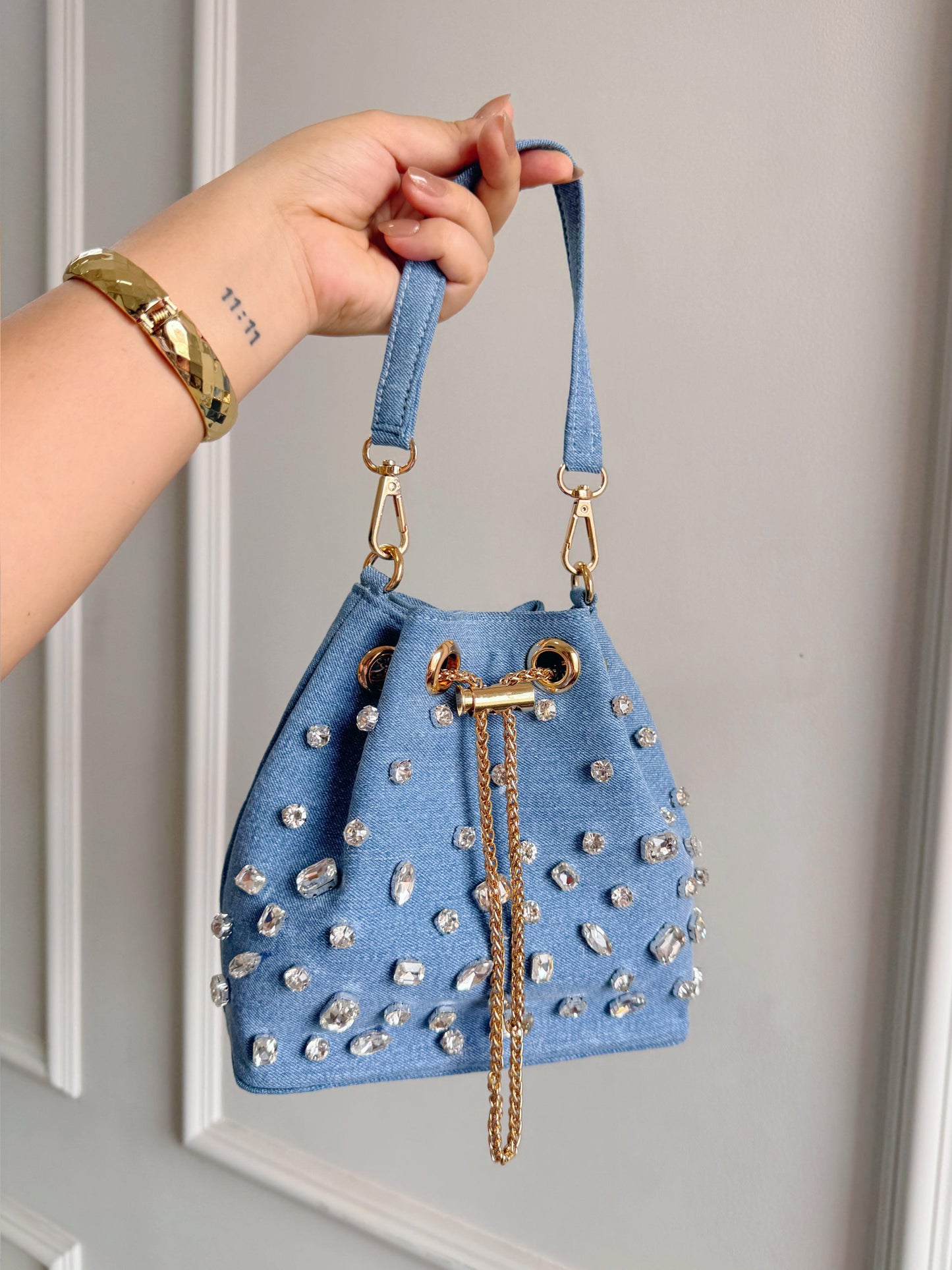 Crystal Bucket Bag