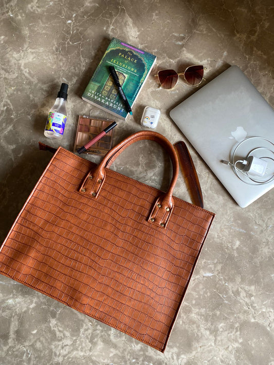 Oversized Croc Tote Bag