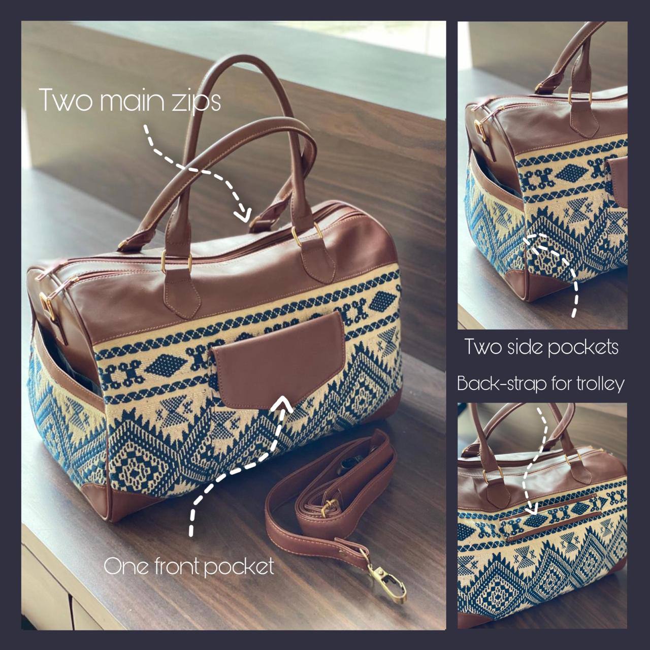 Aztec Blue Duffle