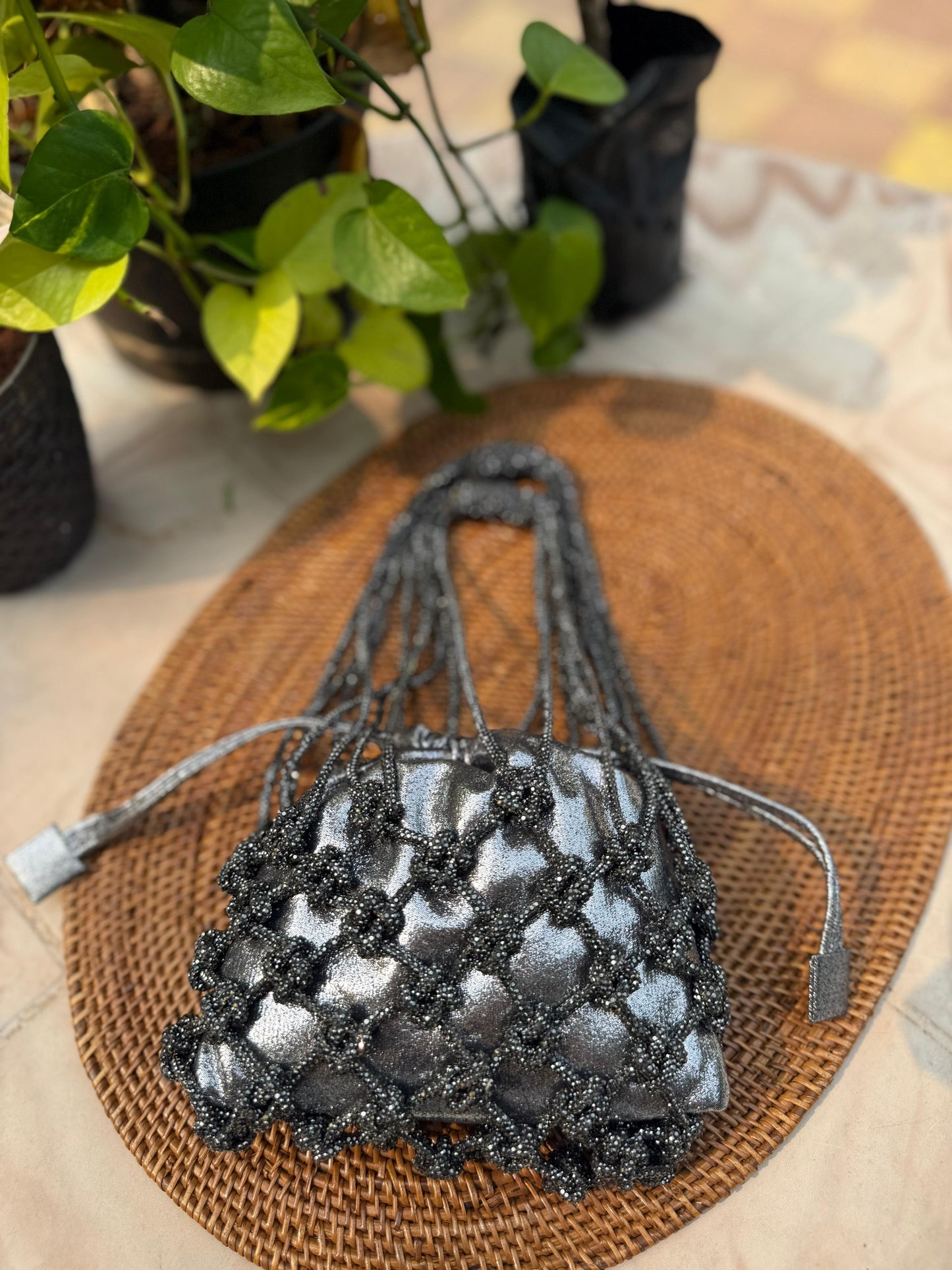 Rhinestone Mobile sling with Pouch
