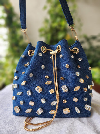 Crystal Bucket Bag