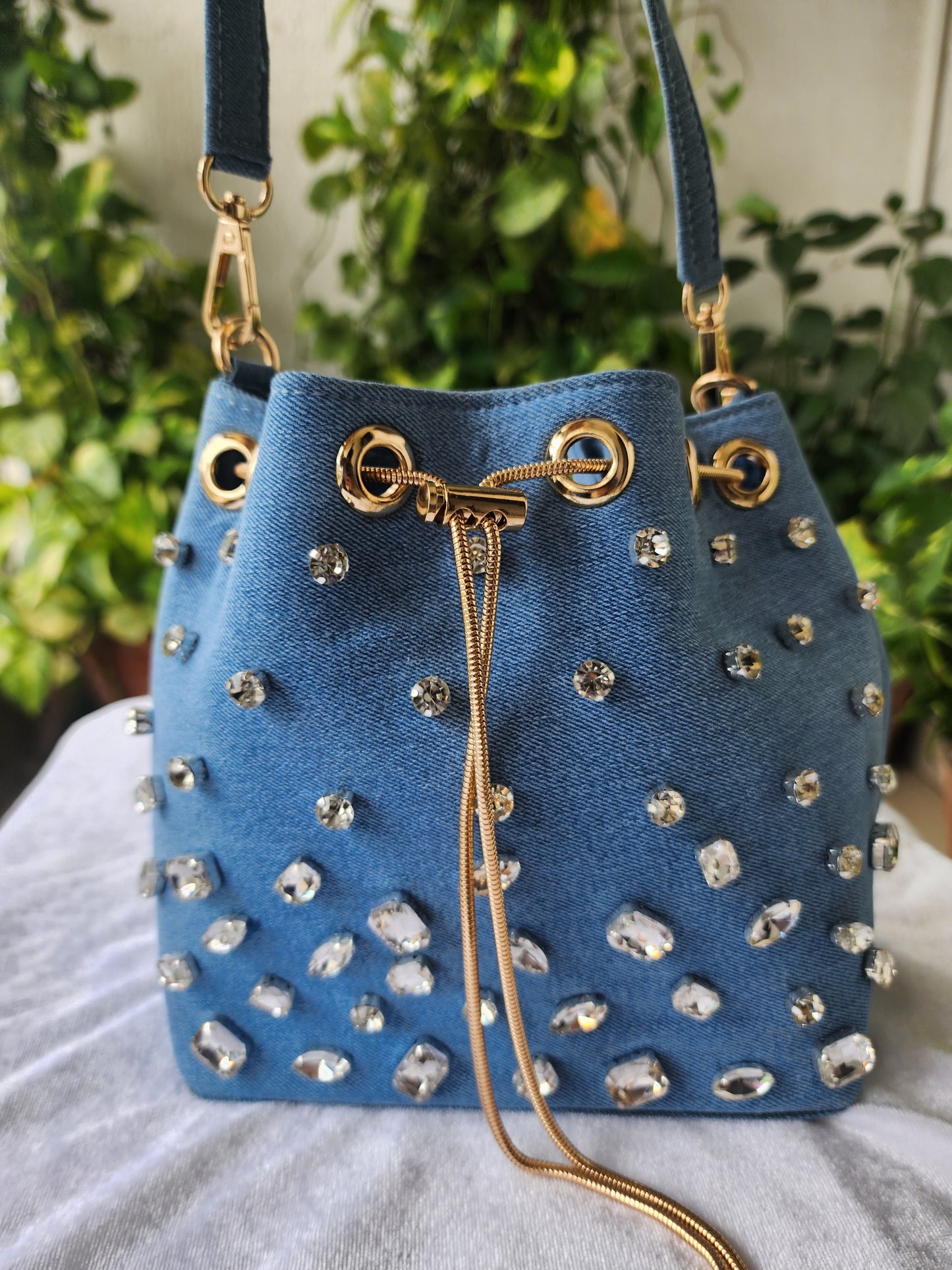 Crystal Bucket Bag