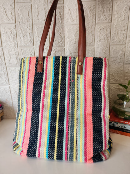 Three Partition Tote Bag with zip closure
